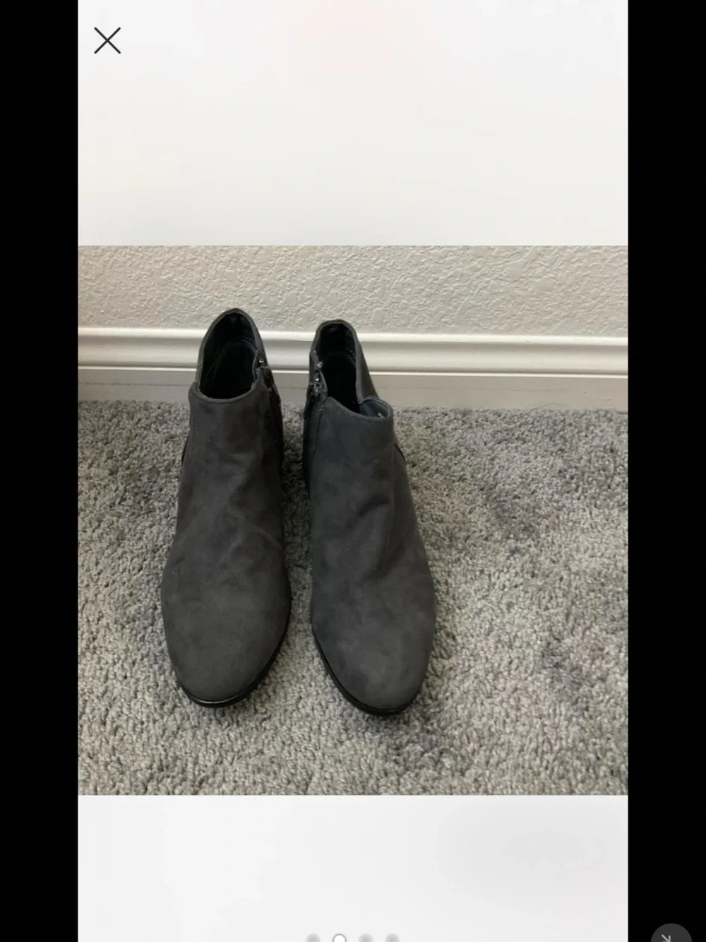 Style & Co. Charcoal Suede Ankle Booties with Side Zip